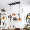 Ripoll Suspension, Boule lumineuse, Suspension Ambre, Clair, Fumé, 6 lumières