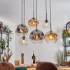 Ripoll Suspension, Boule lumineuse, Suspension Ambre, Clair, Fumé, 6 lumières