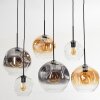 Ripoll Suspension, Boule lumineuse, Suspension Ambre, Clair, Fumé, 6 lumières