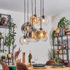 Ripoll Suspension, Boule lumineuse, Suspension Ambre, Clair, Fumé, 6 lumières