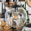Gastor Suspension, Boule lumineuse, Suspension Ambre, Chrome, Clair, Fumé, 6 lumières