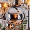 Gastor Suspension, Boule lumineuse, Suspension Ambre, Chrome, Clair, Fumé, 8 lumières