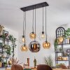 Koyoto Suspension, Boule lumineuse, Suspension Ambre, Chrome, Clair, Fumé, 6 lumières