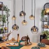 Ripoll Suspension, Boule lumineuse, Suspension Ambre, Clair, Fumé, 6 lumières