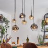 Ripoll Suspension, Boule lumineuse, Suspension Ambre, Clair, Fumé, 6 lumières