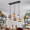 Ripoll Suspension, Boule lumineuse, Suspension Ambre, Clair, Fumé, 6 lumières