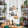 Ripoll Suspension, Boule lumineuse, Suspension Ambre, Clair, Fumé, 6 lumières