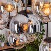 Gastor Suspension, Boule lumineuse, Suspension Ambre, Chrome, Clair, Fumé, 8 lumières