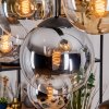 Gastor Suspension, Boule lumineuse, Suspension Ambre, Chrome, Clair, Fumé, 8 lumières