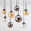 Gastor Suspension, Boule lumineuse, Suspension Ambre, Chrome, Clair, Fumé, 8 lumières