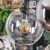 Koyoto Suspension, Boule lumineuse, Suspension Ambre, Chrome, Clair, Fumé, 8 lumières
