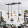 Koyoto Suspension, Boule lumineuse, Suspension Ambre, Chrome, Clair, Fumé, 8 lumières