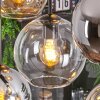 Koyoto Suspension, Boule lumineuse, Suspension Ambre, Chrome, Clair, Fumé, 8 lumières