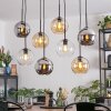 Koyoto Suspension, Boule lumineuse, Suspension Ambre, Chrome, Clair, Fumé, 8 lumières