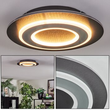 Lidor Plafonnier LED Noir, 1 lumière