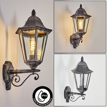 Lignac Lampe murale d´extérieur, Applique murale Noir, Argenté, 1 lumière