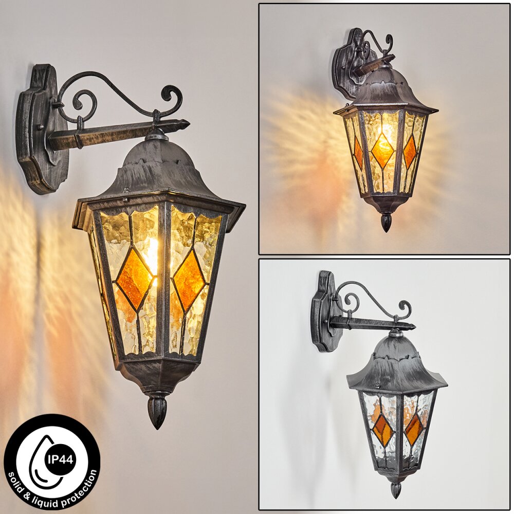 Lignac Lampe murale d´extérieur, Applique murale Noir, Argenté, 1 lumière main product photo