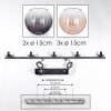 Koyoto Suspension, Boule lumineuse, Suspension Ambre, Clair, Fumé, 5 lumières