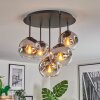Ripoll Plafonnier, Boule lumineuse Chrome, Clair, Fumé, 5 lumières