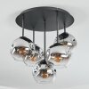 Ripoll Plafonnier, Boule lumineuse Chrome, Clair, Fumé, 5 lumières