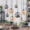 Ripoll Suspension, Boule lumineuse, Suspension Ambre, Fumé, 8 lumières