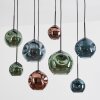 Ripoll Suspension, Boule lumineuse, Suspension Bleu, Vert, Cuivré, 8 lumières