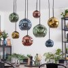 Ripoll Suspension, Boule lumineuse, Suspension Bleu, Or, Vert, Cuivré, 8 lumières