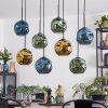 Ripoll Suspension, Boule lumineuse, Suspension Bleu, Or, Vert, 8 lumières