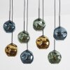 Ripoll Suspension, Boule lumineuse, Suspension Bleu, Or, Vert, 8 lumières