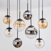 Gastor Suspension, Boule lumineuse, Suspension Ambre, Chrome, Clair, Fumé, 8 lumières