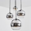 Koyoto Suspension, Boule lumineuse, Suspension 35 cm Chrome, Clair, Fumé, 4 lumières