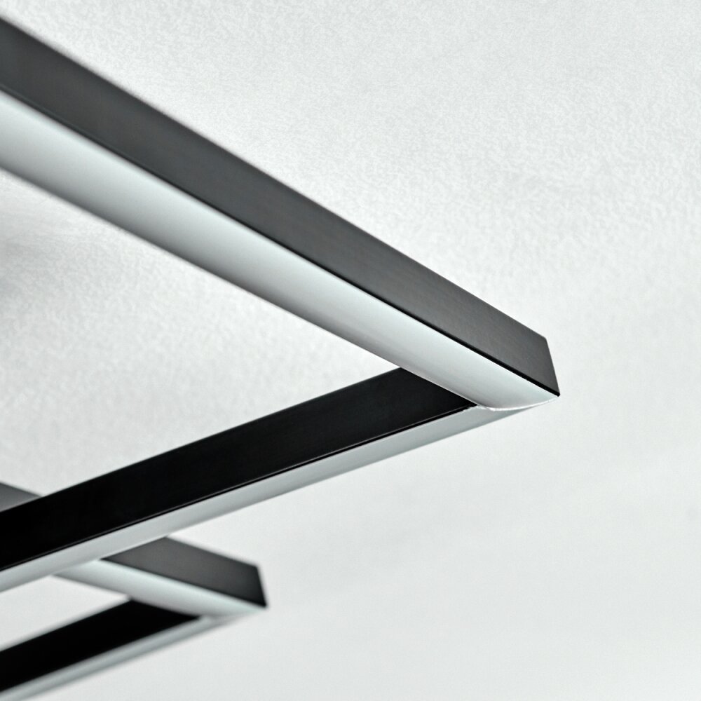 Manor Plafonnier LED Noir, 1 lumière, Télécommandes