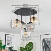 Koyoto Plafonnier, Boule lumineuse 45 cm Ambre, Clair, Fumé, 5 lumières