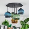 Koyoto Plafonnier, Boule lumineuse 45 cm Bleu, Or, Vert, 5 lumières