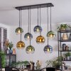 Koyoto Suspension, Boule lumineuse, Suspension Bleu, Or, Vert, Clair, 8 lumières