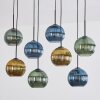 Koyoto Suspension, Boule lumineuse, Suspension Bleu, Or, Vert, 8 lumières