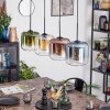 Lauden Suspension, Suspension Ambre, Bleu, Vert, Clair, Cuivré, 4 lumières
