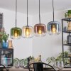 Lauden Suspension, Suspension Ambre, Bleu, Vert, Clair, Cuivré, 4 lumières