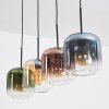 Lauden Suspension, Suspension Ambre, Bleu, Vert, Clair, Cuivré, 4 lumières