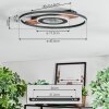 Hadel Plafonnier LED Couleur bois, Noir, 1 lumière