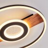 Hadel Plafonnier LED Couleur bois, Noir, 1 lumière