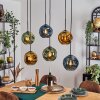 Ripoll Suspension, Boule lumineuse, Suspension Bleu, Or, Vert, 6 lumières