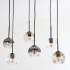 Ripoll Suspension, Boule lumineuse, Suspension Ambre, Clair, Fumé, 6 lumières