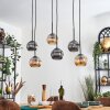 Ripoll Suspension, Boule lumineuse, Suspension Ambre, Fumé, 6 lumières