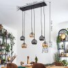 Ripoll Suspension, Boule lumineuse, Suspension Ambre, Fumé, 6 lumières
