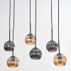 Ripoll Suspension, Boule lumineuse, Suspension Ambre, Fumé, 6 lumières