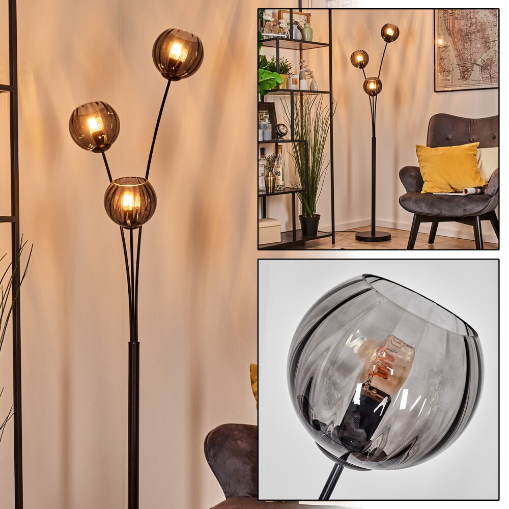 Koyoto Boule lumineuse, Lampadaire Fumé, 3 lumières main product photo