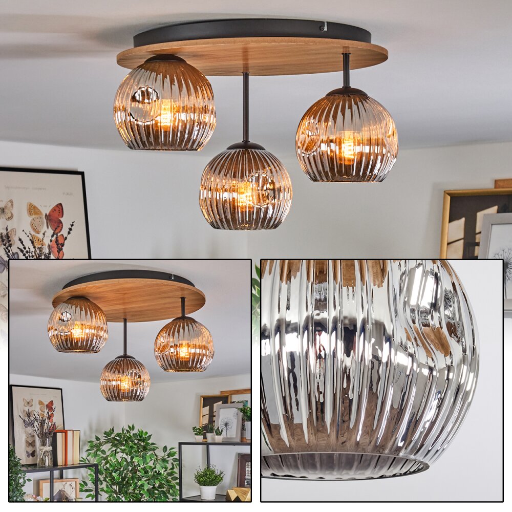Ripoll Plafonnier, Boule lumineuse Écru, Noir, 3 lumières main product photo