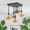 Gastor Plafonnier, Boule lumineuse Ambre, Fumé, 5 lumières