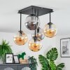 Gastor Plafonnier, Boule lumineuse Ambre, Fumé, 5 lumières